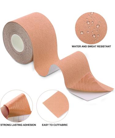 FOU Kinesiology Tape - Waterproof Athletic Sports Tape (8 Rolls) for Knee Shoulder Ankle Elbow Pain Relief & Joint Support - 1 Inch x 16.4ft (Beige - Buy Online on GoSupps.com
