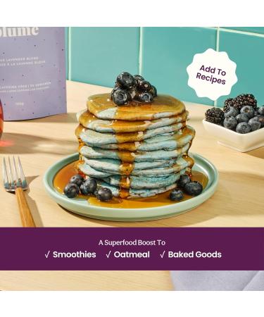 Blume Superfoods Latte - Blue Lavender Powder with Blue Spirulina and Coconut Milk Caffeine Free Low-Sugar Organic Keto Friendly Vegan supports sleep and calmness Lavender Latte- 25 Servings - Buy Online on GoSupps.com