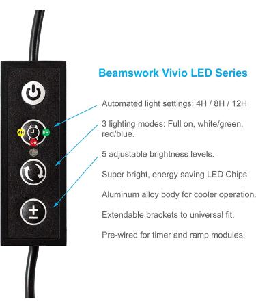 BeamsWork Vivio Full Spectrum LED Aquarium Light with Timer and Dimmer for Freshwater Tanks - Sizes 12-54 avail - Buy Online on GoSupps.com