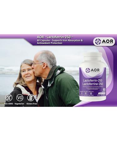 AOR - Lactoferrin-250mg 60 Capsules - Lactoferrin Supplements for Iron Deficiency Supplement Immune System Support & Antioxidant Supplement - Anti Inflammatory Supplement - Supports Iron Absorption - Buy Online on GoSupps.com