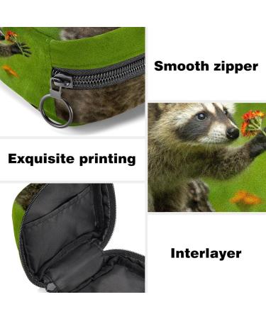 Menstrual Pad Bag with Zipper - Cute Raccoon Design Pouch for Women & Girls | Durable Tampon Collection Bag - Buy Online on GoSupps.com