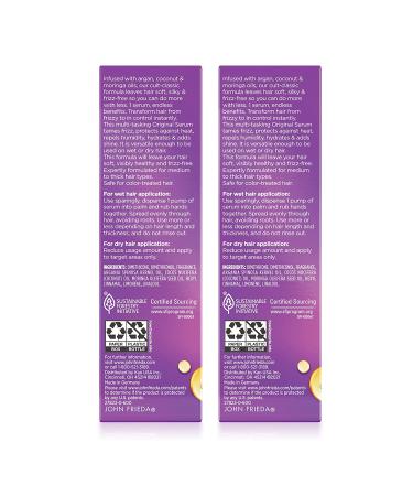 John Frieda Frizz Ease Original Hair Serum  Anti-Frizz Heat Protecting  Infused with Silk Protein  1.69 fl oz (2 Pack) SERUM 2 - Buy Online on GoSupps.com
