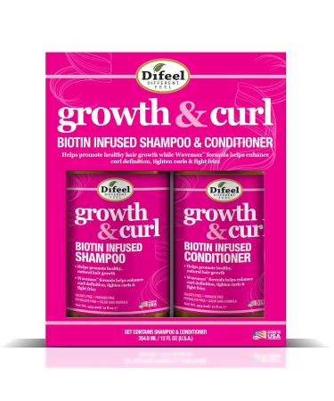 Difeel Biotin Shampoo & Conditioner Gift Set 24oz - Hair Growth Curl Defining Paraben & Sulfate Free - Unisex International Shipping - Buy Online on GoSupps.com
