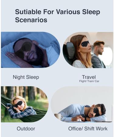 Acousdea Large No Strap Sleeping Eye Mask for Men and Women - 100% Light Block-Out, Comfortable, Soft, Side-Sleeper Friendly - Best for Traveling - Zero Pressure Eye Mask for Sleeping - 1 Count - Buy Online on GoSupps.com