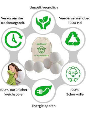 Zah XXL Dryer Balls for Tumble Dryers | Eco-Friendly Sustainable Zero Waste Laundry Solutions - Buy Online on GoSupps.com