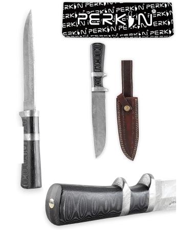 Perkin Bowie Damascus Hunting Knife with Sheath - Premium Quality International Shipping - Buy Online on GoSupps.com