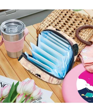 Portable Women's Binding-Storage Bags | Menstrual Cup & Tampon Pocket | Teenage Girls First Period Essentials | Retro Paris Design - Buy Online on GoSupps.com