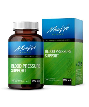 Blood Pressure Support Supplement - Natural Herbal Formula with Organic Hawthorn Berry, Holy Basil, Cat's Claw, Flaxseed, Chamomile & Ashwagandha Extract for Heart Health - 100 Capsules