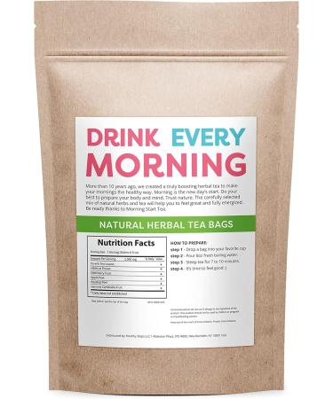 Morning Start Hibiscus Tea Bags Detox Tea - 14 Count Drink Every Morning Caffeine Free Detox Skinny Herb Tea - Buy Online on GoSupps.com