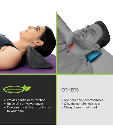 Lumia Wellness Cervical Traction Wedge Pillow - Neck and Shoulder Relaxer for Cervical Spinal Correction, TMJ Pain Relief, and Chiropractic Stretcher - Buy Online on GoSupps.com