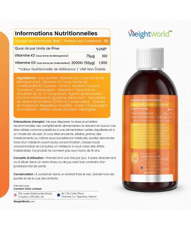 Vitamin D3 K2 - Liquid/Liposomal Syrup 250 ml - Vitamin D3 2000 IU (Cholecalciferol) + K2 MK7 75 g - Adult Winter Vitamin for Immune System (EFSA) - Natural Red Fruit Flavor - Buy Online on GoSupps.com
