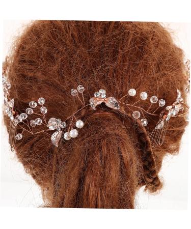 Beaupretty Comb wedding comb hairpiece bridal flower hair pin jewel headbands for women pearl headbands rhinestone hair vine gold hair pin hair comb accessory bride jewelry crystal Gold - Buy Online on GoSupps.com