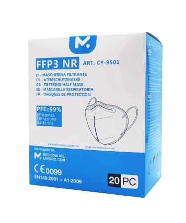 Buy 20 CE Certified FFP3 Respiratory Masks - 5-Layer Dust & Particle Protection PFE 99% | Medical Safety Masks International Shipping - Buy Online on GoSupps.com