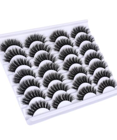 Shop 8D Fluffy False Eyelashes - Wispy Faux Mink Cat Eye Lashes | 14 Pairs Lightweight Fake Lashes for Stunning Look - Buy Online on GoSupps.com