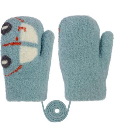 Cute Fox Knitting Toddler Gloves | Winter Thermal Plush Lining | 1-3 Yrs | Car/Blue - Buy Online on GoSupps.com