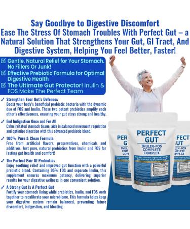 Perfect Gut: Inulin FOS Powder for Gut Health. Prebiotic Inulin. Unique Prebiotic 95% FOS Inulin Agave Fiber 2 Pound (Pack of 1) - Buy Online on GoSupps.com