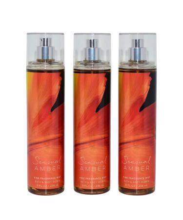 Bath & Body Works Fragrance Mist 3-Pack 8oz Each (Sensual Amber)