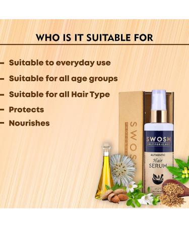Buy SWOSH Ayurvedic Herbal Hair Serum for Men & Women - Anti Frizz Tangle Control SLES & Paraben Free - 100 ml - Buy Online on GoSupps.com