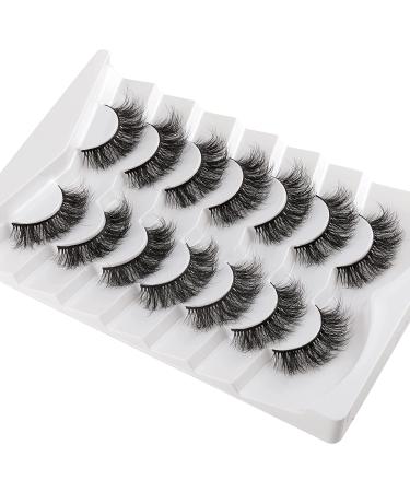 ALICROWN 6D Faux Mink Lashes - 7 Pairs Fluffy & Wispy 17mm Natural False Eyelashes - Buy Online on GoSupps.com