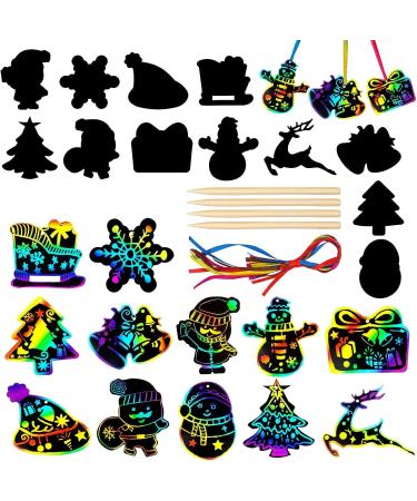 HLARTNET Christmas Scratch Paper - Magic Rainbow Art Crafts for Kids | Gift Tags & Ornaments Supplies - Buy Online on GoSupps.com