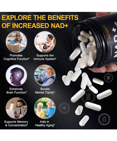 TKTALKER NAD Supplement 910MG Liposomal Nicotinamide Riboside with Resveratrol & Quercetin Anti-Aging Cellular Energy Mental Focus & Stamina & Healthy Women & Men 120 Capsules - Buy Online on GoSupps.com