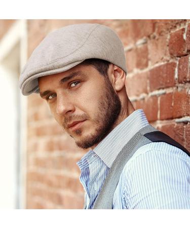 3-Piece Soft Stretch Men's Newsboy Hat Set - Black, Dark Grey, Light Grey - Buy Online on GoSupps.com