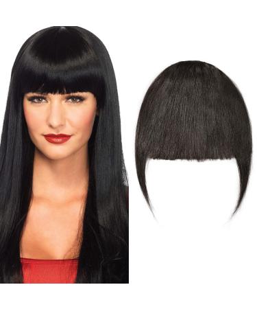 SEGO Pony Hairpiece Fringe Clip On In Front Hair Real Hair One Piece Extension 100% Remy Human Hair Natural Black #1B