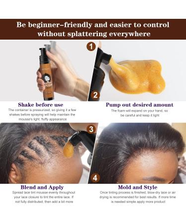 Women s Melting Mousse Foam for Lace Front Wigs - 3.4 fl oz Mocha Light Brown | Natural Edge Control & Bold Hold Lace Spray Glue | Wig Tool Set - 100ml - Buy Online on GoSupps.com