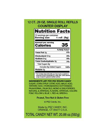 PEZ Sourz Candy Refills - 72 Count (6 Packs of 12) - Buy Online on GoSupps.com