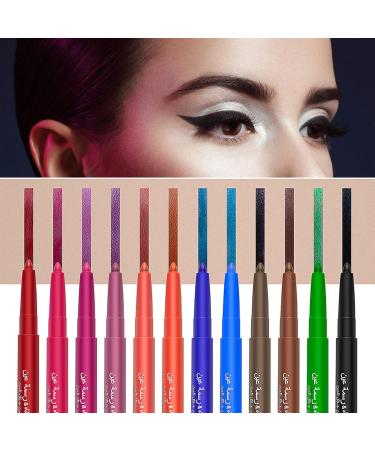 BELLIFFY 12 Pcs 1 Set Shadow Set Creative Eyeliners Waterproof Eyeliner Makeup Kit Colorful Plastic - Buy Online on GoSupps.com