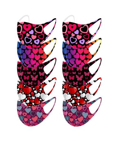 ZQP 10PCS Windproof Activated Carbon mask Valentines Day Baby Cat Holding Heart Shaped Baloons Romantic Love Themed Illustration Vermilion Black Facial Decorations for Adults 10PCS A1124-382