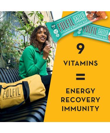 Fulfil Chocolate Salted Caramel Protein Bar - 15 x 40g Bars | High Protein, Low Sugar, 9 Vitamins - Buy Online on GoSupps.com