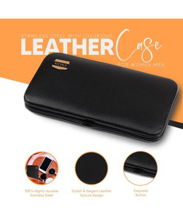 Kichly 18-Part Manicure Set for Women & Men | Nail Tools & Accessories | Travel Case Included | Nail Clippers & Scissors (Orange/Black) - Buy Online on GoSupps.com