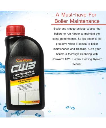 CW3 Central Heating System Cleaner | Cleans & Descale Up to 18 Radiators | Boiler & Pipe Cleaning Solution | Removes Rust Debris & Sludge for Underfloor Heating - Buy Online on GoSupps.com