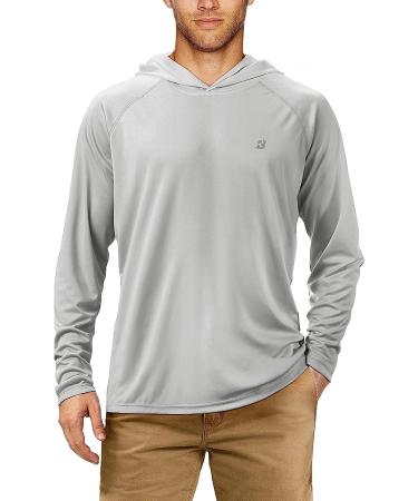 Roadbox Men's UPF 50+ Sun Protection Hoodie Shirt with Mask - Gray Large - Buy Online on GoSupps.com