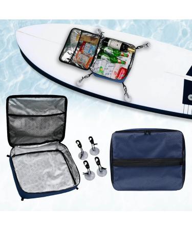 LITEMATIRA Paddle board Deck Cooler Bag - Kayak Surfing Accessories Storage Mesh Top Pocket Organizer with 4 Suction Cups, for SUP, Surfboard Blue