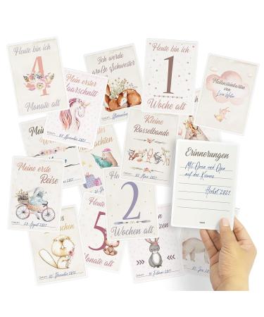 Olgs Milestone Cards for Baby Girls - 45 Unique Cards | Perfect Gift for Birth Baby Showers Pregnancy & Baptism | Boho Style Milestone Cards - Buy Online on GoSupps.com