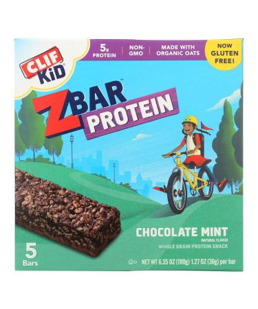 Clif Kid Zbar Organic Kid Zbar Protein - Chocolate Mint - Case of 6-1.27 oz.