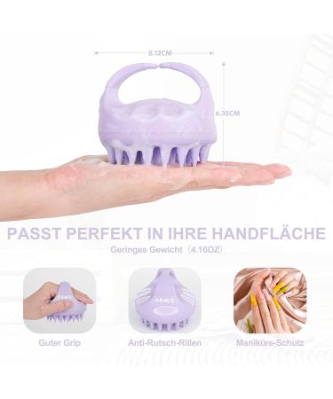 Aimike Scalp Massage Brush - Soft Silicone Shampoo Brush for Hair Growth Dandruff Reduction & Scalp Massager - Lilac Color - Buy Online on GoSupps.com