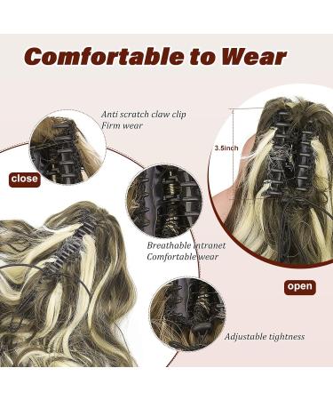 Dcbaboo 18inch Claw Clip in Ponytail Hair Extensions Long Wavy Ponytail Extension Curly Synthetic Pony tails Natural Wave One Piece Hairpiece Fake Ponytail for Women Ash Blonde/Bleach Blonde 18 inch 150g Ash Blonde/Bleach Blonde - Buy Online on GoSupps.com