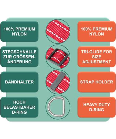 Premium Reflective Dog Collar - Adjustable Nylon for Small & Large Dogs Multiple Colors & Sizes - Dey XS Red  - Buy Online on GoSupps.com