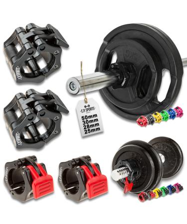 C.P.Sports quick closure for dumbbells I practical dumbbell closure with one-hand assembly for safe training & fast disc change i Robust plastic dumbbell clamp I 4 sizes & 6 colors black 30mm - Buy Online on GoSupps.com