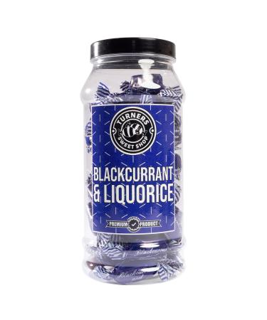 Blackcurrant & Liquorice - 370g by Turners Sweet Shop Traditional Retro Gift Jar Classic Original Pick & Mix Sweets Quality Confectionary Fantastic Gifts for Him Her or Them