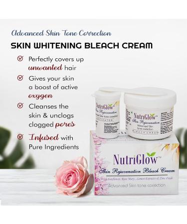 Nutriglow Papaya Fruit Bleach Cream & Bleach Cream for Facial Hair Dark Spot Corrector 43G Each Pack of 2 - Buy Online on GoSupps.com