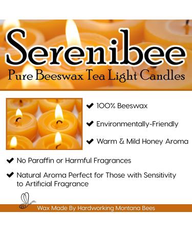 Serenibee Beeswax Tea Lights - Bulk 30 Count | Natural Candle Refills - Buy Online on GoSupps.com