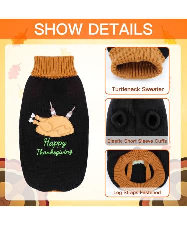 HUMLANJ 2-Pack Knitted Cat Sweater | Thanksgiving Turtleneck Turkey Kitty Sweater | Pet Cat Sweaters for Warmth | X-Small - Buy Online on GoSupps.com