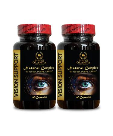 Vision Support - Turmeric Supplement All Natural - Antioxidant-Rich Vision Support Natural Eye Complex Lutein & Bilberry Vision Support - 2 Bottles 120 Capsules