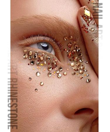 3120 Pcs Multi Shapes Champagne Gold Nail Art Rhinestones - EBANKU Crystal Gems for Nails, Crafts, and Shoes - Buy Online on GoSupps.com