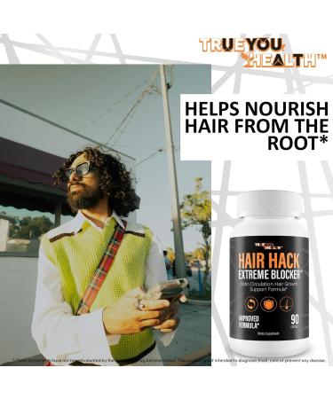 Hair Hack Extreme Blocker - Our Best Hair Growth Supplement - Natural Hair Regrowth Hair Vitamins for Thicker Hair Growth - Vitamin B7 Biotin and Folic Acid - Vitamin D3 Hair Growth Vitamins - Buy Online on GoSupps.com