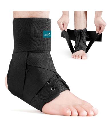 MEDIZED Ankle Brace Lace Up Adjustable Support for Running Basketball Injury Recovery Sprain! Ankle Support Wrap for Men Women and Children (Medium)